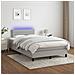 Letto a Molle Materasso e LED Grigio Chiaro 120x190 cm Tessuto - Foto miniatura 5
