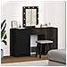 Tavolo da Trucco 3 pcs Nero 50 x 41 x 135 cm Legno multistrato - Foto miniatura 2