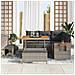 Set Divano da Giardino con cuscino 8 pcs Grigio Poly Rattan - Foto miniatura 3