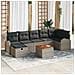 Set Divano da Giardino con cuscino 8 pcs Grigio Poly Rattan - Foto miniatura 2