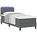 Letto a molle con materasso Grigio scuro 80 x 200 cm Tessuto - Foto miniatura 3
