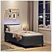 Letto a molle con materasso Grigio scuro 80 x 200 cm Tessuto - Foto miniatura 6