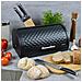 KB-7540 Moderno portapane in metallo nero con coperchio a diamante - Foto miniatura 2