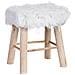 Sgabello In Legno Rivestito In Tessuto Bianco 37x26x43h Cm - Foto miniatura 1
