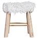 Sgabello In Legno Rivestito In Tessuto Bianco 37x26x43h Cm - Foto miniatura 2