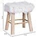 Sgabello In Legno Rivestito In Tessuto Bianco 37x26x43h Cm - Foto miniatura 3