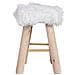 Sgabello In Legno Rivestito In Tessuto Bianco 37x26x43h Cm - Foto miniatura 4