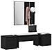 Set mobili da ingresso con specchio 6 pcs Legno multistrato - Foto miniatura 3