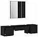 Set mobili da ingresso con specchio 6 pcs Legno multistrato - Foto miniatura 5