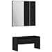 Set mobili da ingresso con specchio 6 pcs Legno multistrato - Foto miniatura 6