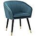 Poltrona Paris Ottanio E Gold In Tessuto Con Gambe Dorate - 62 X 58 X H 78 Cm - Foto miniatura 1