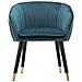 Poltrona Paris Ottanio E Gold In Tessuto Con Gambe Dorate - 62 X 58 X H 78 Cm - Foto miniatura 2