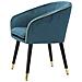 Poltrona Paris Ottanio E Gold In Tessuto Con Gambe Dorate - 62 X 58 X H 78 Cm - Foto miniatura 3