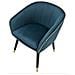 Poltrona Paris Ottanio E Gold In Tessuto Con Gambe Dorate - 62 X 58 X H 78 Cm - Foto miniatura 4