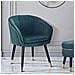 Poltrona Paris Ottanio E Gold In Tessuto Con Gambe Dorate - 62 X 58 X H 78 Cm - Foto miniatura 8