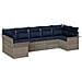Set Divano da Giardino con cuscino 7 pcs Grigio Poly Rattan - Foto miniatura 1