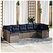 Set Divano da Giardino con cuscino 7 pcs Grigio Poly Rattan - Foto miniatura 2