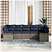 Set Divano da Giardino con cuscino 7 pcs Grigio Poly Rattan - Foto miniatura 3
