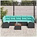 Set Divano da Giardino 8 pcs Nero e Turchese polyrattan - Foto miniatura 3