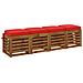 Cuscini per sedile a 4 pezzi SOEST 4 pcs 100% Poliestere Rosso - Foto miniatura 2