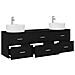 Set di Armadi da Bagno 3 pz Nero 62,5 x 44,5 x 50 cm - Foto miniatura 3