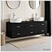 Set di Armadi da Bagno 3 pz Nero 62,5 x 44,5 x 50 cm - Foto miniatura 9