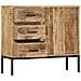 Credenza 88x30x71 Cm Legno Massello Di Mango - Foto miniatura 7