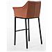 Sgabello Alto Bar DAMASO in Similpelle - Sedia Sgabello con Braccioli e Schienale Imbottiti e Poggiapiedi l Sgabello Fisso Bar Cucina Pub in Acciaio - H 83 cm Marrone Chiaro Nero - Foto miniatura 4