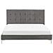 Letto In Velluto Grigio 140 X 200 Cm Ambert - Foto miniatura 6
