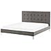 Letto In Velluto Grigio 140 X 200 Cm Ambert - Foto miniatura 1