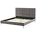 Letto In Velluto Grigio 140 X 200 Cm Ambert - Foto miniatura 7