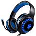 Pro Stereo Gaming Headset Per Ps4 Pc Xbox One S X Nintendo Switch Controller E Pc Portatile Mac Rumore Ear Apple Annulla Sopra Con Il Mic Led (blu Nero)  - Foto miniatura 1