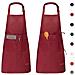 2 Confezioni Grembiule Da Cucina Impermeabile Regolabile Chef Grembiule Con Tasche Per La Casa Ristorante Artigianato Giardino Barbecue Scuola Coffee House Grembiule Uomo Donna - Foto miniatura 1