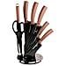 Rose Gold Set Di Coltelli Da Cucina Professionali Acciaio Inossidabile Coltello Da Cuoco Oro Rosa - Foto miniatura 1