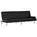 Divano Letto Con Portabicchieri In Similpelle Nero - Foto miniatura 2
