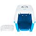 Trasportino Per Animali Bianco E Blu 48x31,5x33cm Polipropilene - Foto miniatura 5