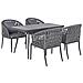 Set Da Pranzo 4 Posti Da Giardino Alluminio Grigio Scuro Lipari - Foto miniatura 4