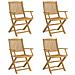 Sedie Giardino Pieghevoli 4 Pz 57,5x54,5x90 Cm Massello Acacia - Foto miniatura 1