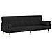Divano Letto Con Cuscini Nero In Velluto - Foto miniatura 1
