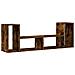 Mobili Tv 2 Pz Rovere Fumo 75x30x50 Cm In Legno Multistrato - Foto miniatura 2