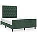 Giroletto Con Testiera Verde Scuro 120x190 Cm In Velluto - Foto miniatura 2