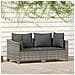 Set Di Divani Da Giardino 2 Pz Con Cuscini In Polyrattan Grigio - Foto miniatura 2