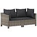 Set Di Divani Da Giardino 2 Pz Con Cuscini In Polyrattan Grigio - Foto miniatura 1