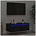 Mobile Porta TV con Luci LED Rovere Nero 75x35,5x25 cm - Foto miniatura 7