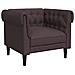 Poltrona Chesterfield Marrone Scuro In Tessuto - Foto miniatura 2