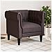 Poltrona Chesterfield Marrone Scuro In Tessuto - Foto miniatura 1