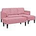 Divano da Giardino  con Panchina e Cuscini in Velluto Rosa a L, Divano 3 Posti  con Chaise L in Velluto Rosa Chiaro 160 cm, Panchina  Rosa 113x57x39 cm in Velluto - Foto miniatura 1