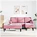 Divano da Giardino  con Panchina e Cuscini in Velluto Rosa a L, Divano 3 Posti  con Chaise L in Velluto Rosa Chiaro 160 cm, Panchina  Rosa 113x57x39 cm in Velluto - Foto miniatura 2
