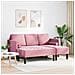 Divano da Giardino  con Panchina e Cuscini in Velluto Rosa a L, Divano 3 Posti  con Chaise L in Velluto Rosa Chiaro 160 cm, Panchina  Rosa 113x57x39 cm in Velluto - Foto miniatura 3