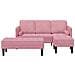 Divano da Giardino  con Panchina e Cuscini in Velluto Rosa a L, Divano 3 Posti  con Chaise L in Velluto Rosa Chiaro 160 cm, Panchina  Rosa 113x57x39 cm in Velluto - Foto miniatura 4